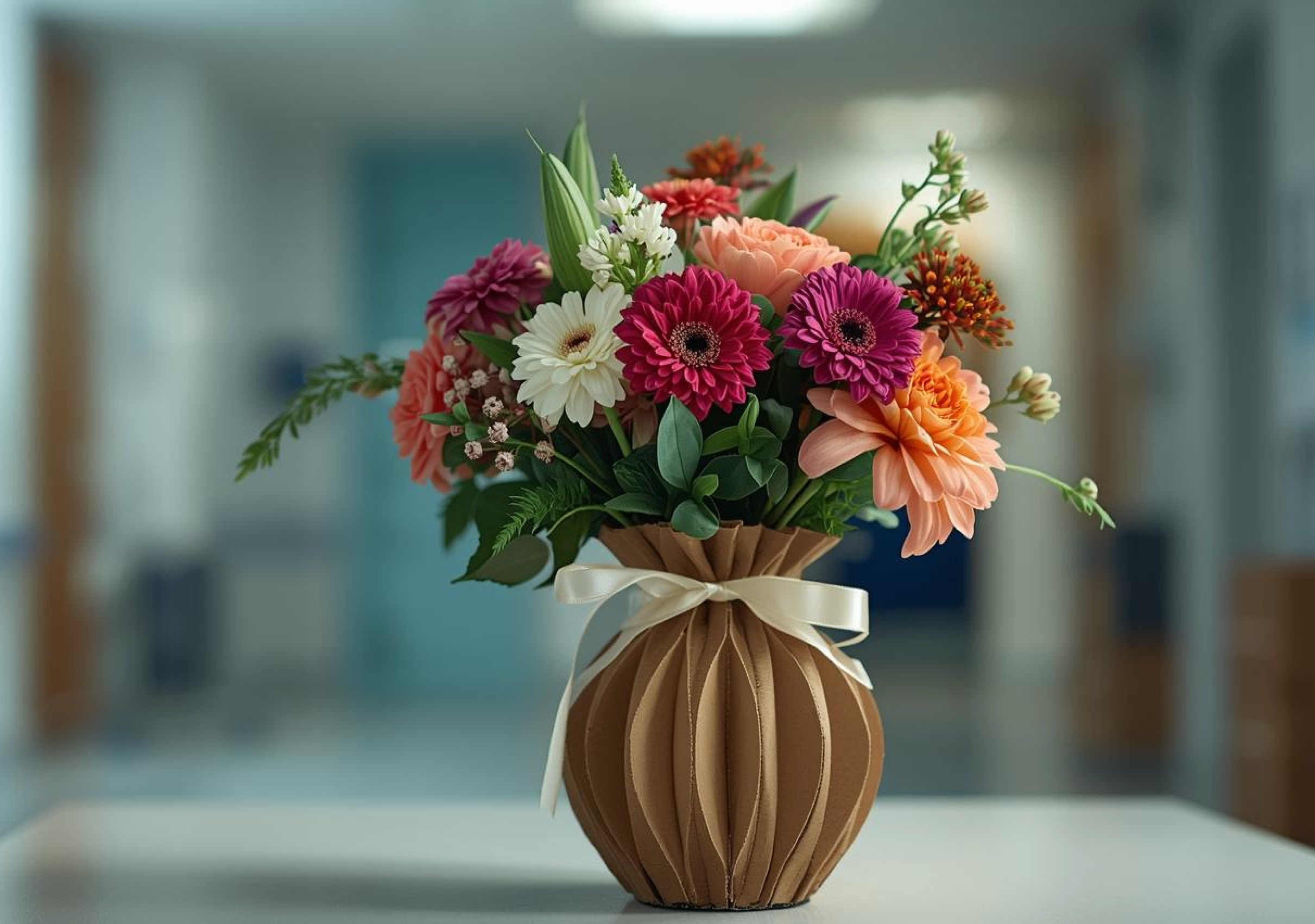 Bæredygtig og sikker vase på patientstue